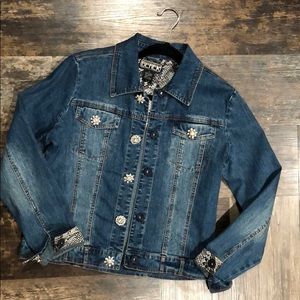 Denim Jacket with rhinestone button/snaps